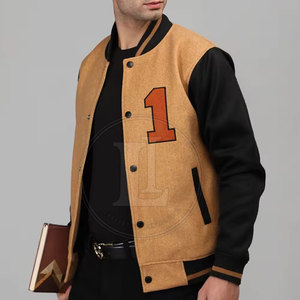 Blouson universitaire décontracté d'hiver haut de gamme, style classique, coupe confortable, 100 % coton respirant, logo frontal - Product Image 2