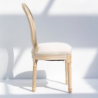 Chaise de salle à manger Vandana Zentrix Flux Wood avec dossier et assise en rotin, design moderne