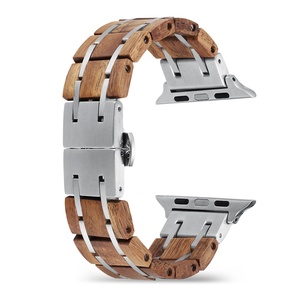 Correa de Madera de Nogal y Acero Inoxidable para <span class=keywords><strong>Apple</strong></span> <span class=keywords><strong>Watch</strong></span> Series Ultra3 1-11 38/<span class=keywords><strong>40</strong></span>/41/42/44/45/46/49mm - Product Image 4