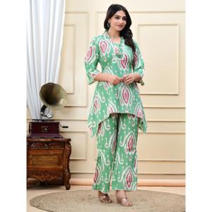 AARTI FASHION ชุด SALWAR ลำลองคอวีสำหรับผู้หญิงสวมใส่ทุกวันเสื้อแขนสามส่วนระบายอากาศได้สำหรับฤดูใบไม้ผลิ/ฤดูร้อน - Product Image 3
