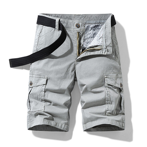 Men's Casual Cotton Cargo Shorts 100% Woven Cotton Multi-Pocket Workout Beach Shorts Mid Waist Solid Pattern Breathable Fabric - Product Image 2