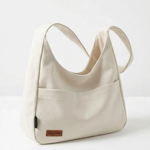 Bolso de Hombro Tipo Hobo de Lona Impermeable Personalizado EcoDari con Cierre de Cremallera |   Estilo Bohemio Vintage |   Venta al por Mayor de Marca Privada OEM - Product Image 1