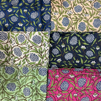 Nuevo Diseño, Tela de Algodón Orgánico Lavado Multicolor, Cambray Ligero y Ecológico, Tela India para Prendas, Decoración Floral para el Hogar y Manualidades