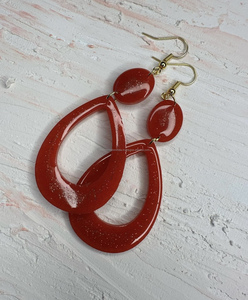 ชุดต่างหูทองเหลืองสีดำทรงสี่เหลี่ยมทำด้วยมือทำจากเขาควายธรรมชาติแท้สีดำทำด้วยมือ - Product Image 2