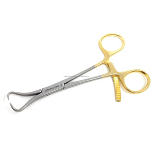 Pinces orthopédiques de réduction osseuse 5,5 pouces à pointe incurvée en acier inoxydable de qualité médicale, instrument chirurgical certifié CE ISO - Product Image 1