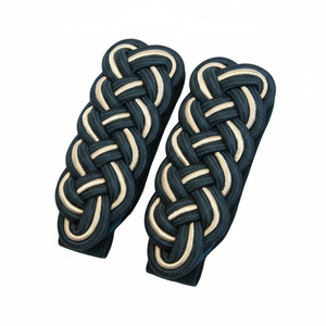 Hombreras Ceremoniales Alemanas de Alta Calidad con Revestimiento de Seda Negra y Cordón Trenzado Premium para Uniformes - Product Image 5