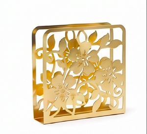 Porta Servilletas de Metal Dorado de Lujo con Elegante Diseño Floral, Perfecto para Guardar Servilletas en una Mesa con Estilo, para Uso en la Cocina y en la Comedor - Product Image 4