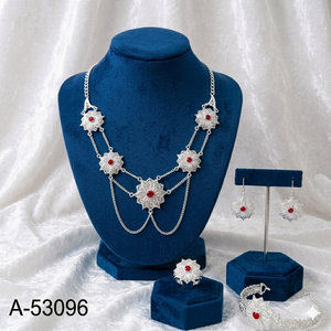 Traditional 24K Gold Plated Brass Lab Created Zircon Women's Bridal Jewelry Set Charm Necklace Bracelet Insect Design Trendy - Product Image 2