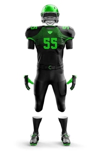 Nouvelle arrivée, uniforme de football américain imprimé par transfert thermique, couleur unie, séchage rapide, respirant, sur mesure, 100% polyester - Product Image 2