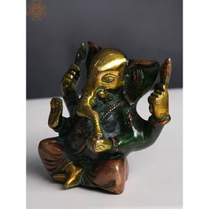 Fait à la main de 3 pouces en laiton Lord Ganesha Statue Indian Sculpture Item - Product Image 3