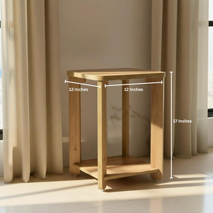 Table d'appoint élégante en bois massif, table d'appoint en bois massif, table de chevet artisanale, meuble compact pour salon - Product Image 3