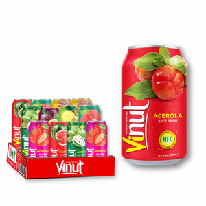 Boisson rafraîchissante au jus d'acérola 330ml Prix d'usine du Vietnam Marque privée sans sucre Option d'échantillon gratuit - Product Image 1
