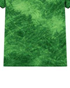 Green Ice Dye T Shirt Men Round Neck Short Sleeve Cotton Casual Streetwear Vintage Wash Custom OEM Wholesale Tee Supplier - Product Image 6