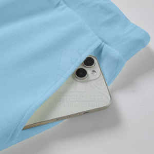 Top Material Made <b>Men</b> Slim Fit Winter French Terry Hoodie Set 100% Cotton Soft Breathable Fabric <b>Long</b> Sleeves <b>Shorts</b> Set - Product Image 3