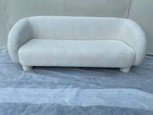 Canapé trois places moderne en tissu bouclé avec accoudoirs incurvés et dossier rembourré pour salon - Product Image 5