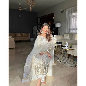 Conjunto de Top y fondo de mujer de diseñador con Dupatta para ropa de fiesta - Product Image 6