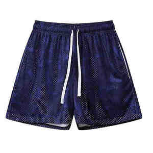 Shorts décontractés en maille unie pour hommes OEM - Shorts de sport d'été légers de haute qualité 100 % polyester, taille mi-haute élastique, personnalisables - Product Image 1
