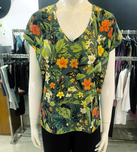 Jersey de Punto de Primera Calidad, Informal, 95% Algodón, 5% Elastano, 200 g/m², Transpirable, con Estampado Digital, Cuello Redondo, Diseño Personalizado para Mujer - Product Image 2