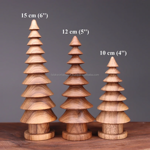 Árbol de Navidad de madera con forma de pino, portátil, ligero, decoración navideña, centro de mesa para interiores, árbol artificial. - Product Image 1