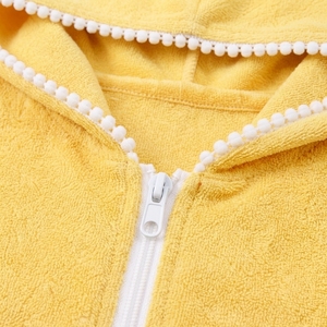 Robe de plage à capuche 100 % polyester pour filles, mignonne, à manches courtes, avec fermeture éclair sur le devant et ourlet à volants, pour la piscine, fournisseur d'étiquettes personnalisées - Product Image 6