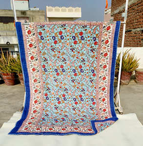<b>Quilt</b> Floral Anokhi Print Bedspread Blanket Floral Coverlet for Bedroom Home Decor - Product Image 2