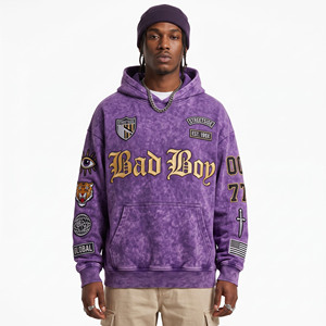 Sweat à capuche en molleton brodé pour homme, personnalisé, effet délavé, épais, coupe oversize - Product Image 6