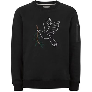 Custom Waffle Textured Crewneck Sweatshirt <b>Black</b> Pullover Blank Plain <b>Men</b> Quilted Jacquard Cotton Fleece Streetwear Regular Fit - Product Image 2