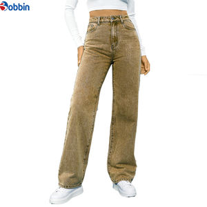 Pantalon Baggy Femme Personnalisé Taille Haute Tendance Style Boyfriend Jean Baggy Femme Vintage Taille Haute Jambe Large Grande Taille en Denim - Product Image 4