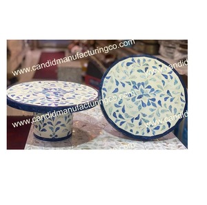 Soporte para Pastel Hecho a Mano, Ecológico y Duradero, con Incrustaciones de Madreperla, Forma Cuadrada, para Decoración de Mesa en Bodas y Fiestas - Product Image 6