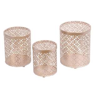 Photophores contemporains en métal aux proportions équilibrées, offrant une lumière douce des bougies et une touche de raffinement décoratif. - Product Image 3