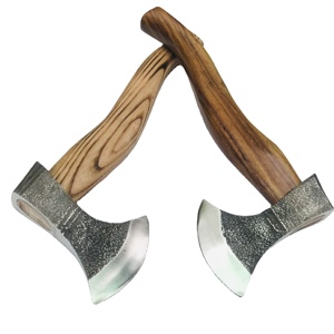 Handmade <b>Axe</b> Carbon Steel Blade Wood <b>Handle</b> With Leather Sheath Outdoor Knife - Product Image 3