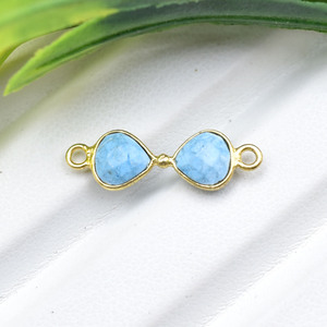 จี้รูปหัวใจสีฟ้าคราม |   ตัวเชื่อมอัญมณีทำมือ - Product Image 4