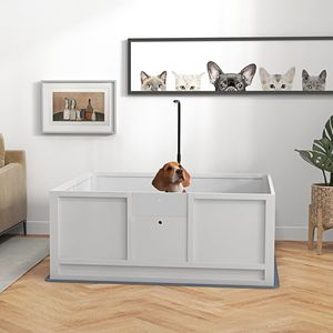 Jaula para Mascotas, Caja de Parto para Cachorros con Almohadilla Absorbente, Puerta Ajustable, 49" X 48", para Perros Pequeños, Medianos y Grandes - Product Image 2
