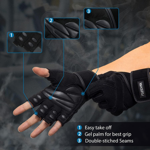 Gants de musculation avec rembourrage en mousse, protection des paumes, cross-fit, haltérophilie, logo personnalisé, demi-doigts, gants de fitness pour la salle de sport - Product Image 2