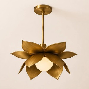 Wholesale Customizable Modern Bronze Floral <b>Ceiling</b> Pendant <b>Light</b> With Petal Design Lighting Fixture - Product Image 1