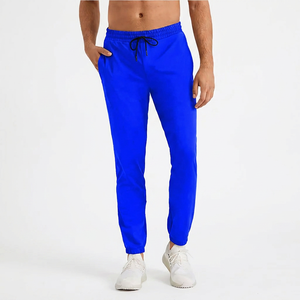 Pantalon de survêtement gris foncé pour homme avec taille élastique et poches latérales, décontracté, en polyester mi-lourd - Product Image 5