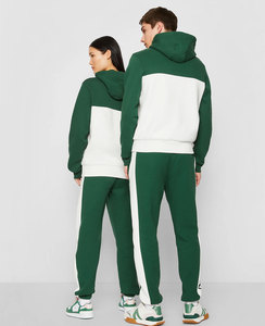 100% sudaderas con capucha lisas en blanco de algodón para hombres logotipo personalizado bordado OEM pantalones de chándal transpirables y conjunto de Sudadera con capucha unisex para hombres - Product Image 5