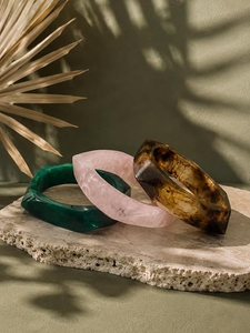 Resin Epoxy Acrylic Lucite Bangle Bracelet Real Dried Flower Stylish Stackable Statement Cuff Metallic Customizable Resin Crafts - Product Image 4