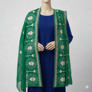 Hijab en Chiffon Brodé Floral Coloré avec Strass – Châle Léger d'Été pour Femme, Vente en Gros Personnalisée OEM - Product Image 4