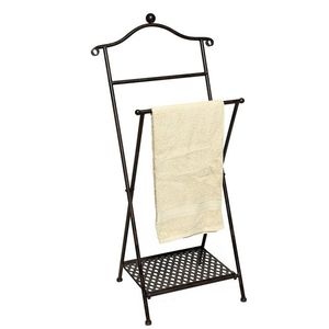 Étagère de rangement domestique 3 niveaux style nordique sans perforation, porte-serviettes de salle de bain, étagère de rangement, porte-vêtements, poteau à linge - Product Image 1