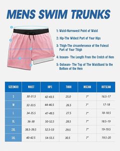 Short de bain unisexe d'été en tissu tissé uni anti-UV à taille élastique séchage rapide - Product Image 6