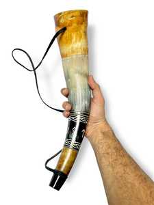 Auténtica Cuerno de Búfalo Natural Pulido Hecho a Mano Estilo Vikingo, Cuerno para Soplar, Artesanía de Patrimonio Cultural - Product Image 1