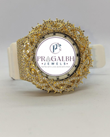 Luxuriöse Diamant-Uhr mit Dornen-Lünette, Edelstahl-Gummiarmband, Quarz-Herrenuhr