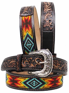 Cinturón de 1,5 "hecho a mano con cuentas cinturón de estilo occidental de lujo de cuero genuino de vaca Argentina Premium de grano completo con opciones personalizadas - Product Image 3