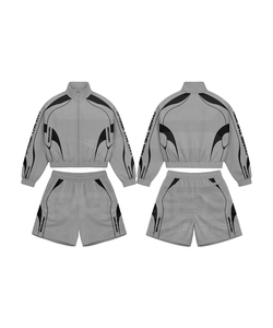 2026 Unisex Sporty Tracksuit 2 Piece Zipper Jacket Shorts Breathable Polyester/Nylon Regular Fit Stand Collar Tracksuik - Product Image 1