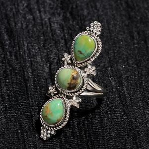 Genuine Green Arizona <b>Turquoise</b> Gemstone Hot Selling Vintage Style Women's Fine Sterling Silver Bezel Setting <b>Ring</b> - Product Image 2