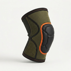Genouillères rembourrées vert olive personnalisées pour le volley-ball et le basketball, protection contre les chocs, compression élastique, protection des genoux - Product Image 3