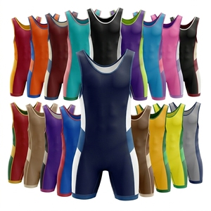 2026 New Latest Design Custom Brand <b>Name</b> Wrestling Singlet Men Compression Stretchy Polyester Sleeveless Breathable Fight Suit - Product Image 1