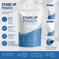 Pochette à bec verseur personnalisée en Mylar biodégradable noir mat, anti-odeur, pour noix, bonbons, aliments pour animaux de compagnie, emballage 500g 1kg