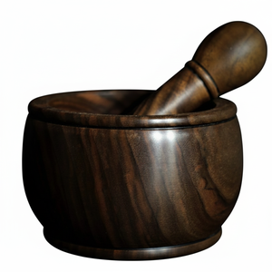 Petit mortier et pilon en bois écologiques faits à la main, durables et portables, pour épices, herbes et ail - Product Image 4
